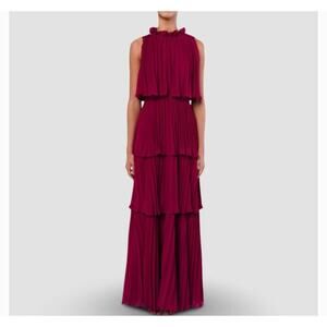 True Decadence Tara Pleated Maxi Dress in Magenta Size 6 New with tags